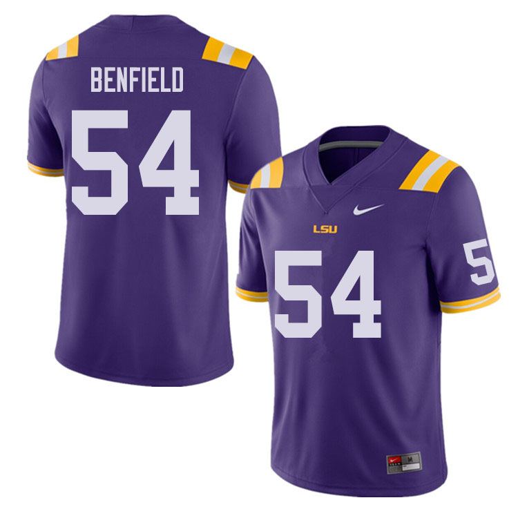 Men #54 Aaron Benfield LSU Tigers College Football Jerseys Sale-Purple